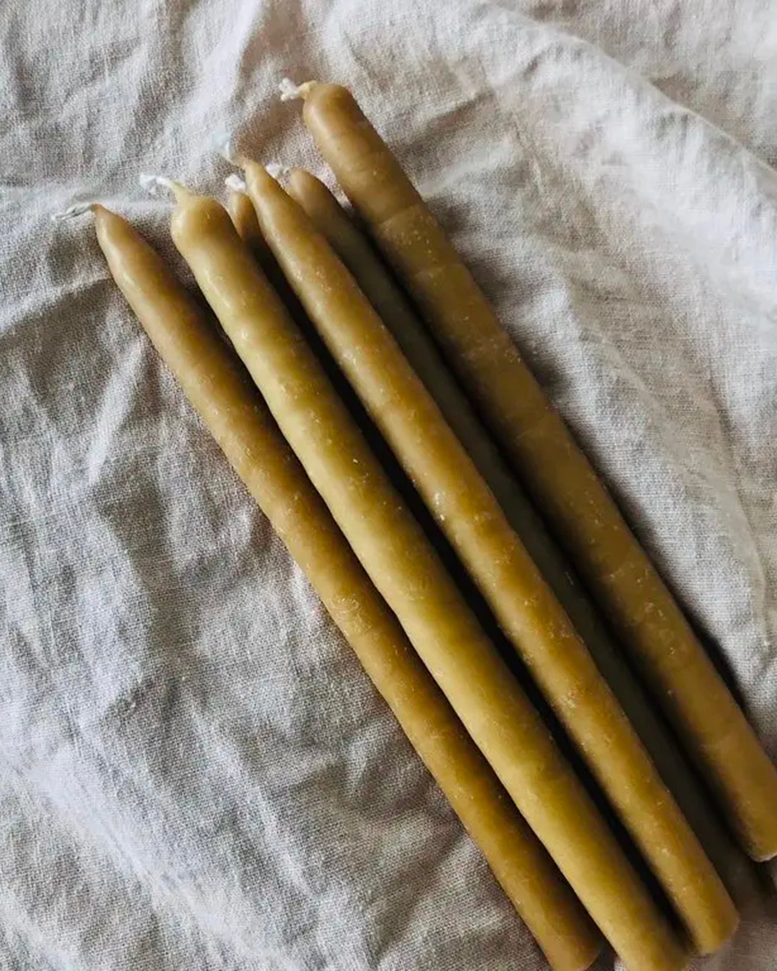 Tapered beeswax candle